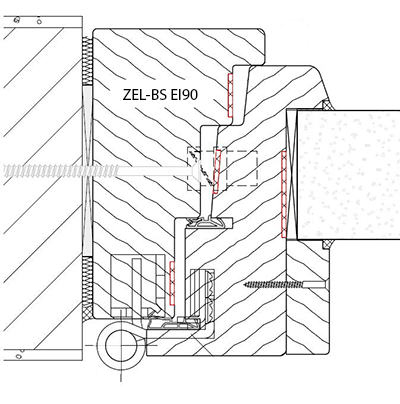 Brandschutzfenster ZEL-BS EI90 F90 Systemschnitt